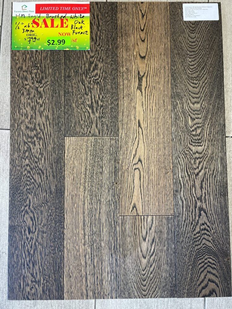 Clearance lot HM-Brushed-White-Oak-Black-Forest, group 16